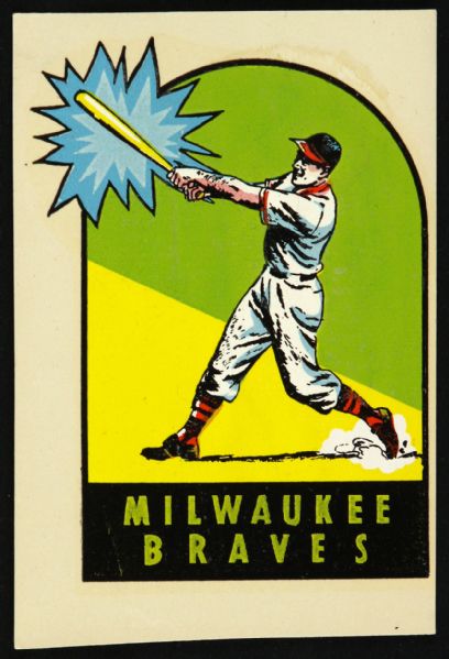 1950s Milwaukee Braves 3”x5” window decal