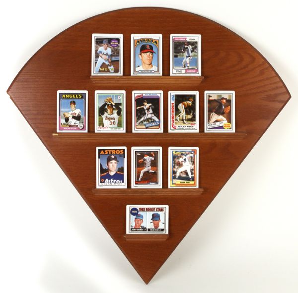 1993 Nolan Ryan Mets Angels Astros Rangers Limited Edition Hamilton Collection Ceramic Card Collection - Lot of 12 w/ Display Board