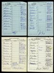 1984 Whitey Herzog Bill Virdon Jim Frey Signed Game Used Lineup Card Collection - Lot of 4 (JSA)
