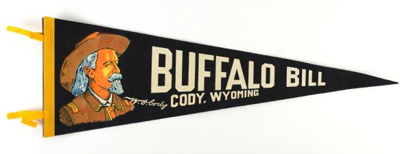 1950s Buffalo Bill 29" Full Size Pennant w/ Tassels