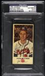 1954 Jack Dittmer Milwaukee Braves Signed Johnston Cookies Slabbed Trading Card (PSA/DNA)
