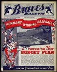 1949 Boston Braves Bulletin 9" x 11 /2"
