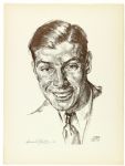 1936 Joe DiMaggio 12" x 16" Portrait From San Francisco Chronicle (From DiMaggios Estate)