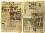 1957-63 Milwaukee Journal Sentinel Newspapers w/ Milwaukee Braves Championship Warren Spahn