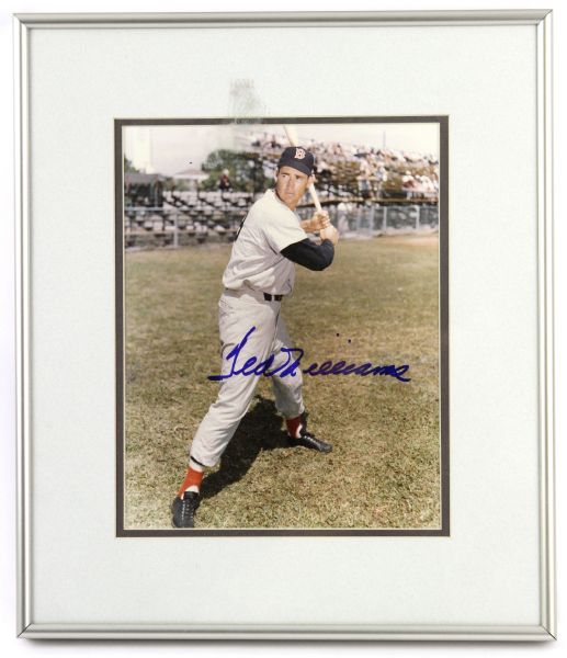 1990s Ted Williams Boston Red Sox Signed 13" x 15" Framed Photo (JSA)