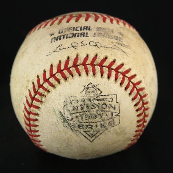 1997 Rawlings Official ONL Coleman NLDS Baseball w/ Brewers Practice Stamp (MEARS LOA)