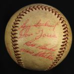 1970 Ron Fairly Bob Bailey Marv Staehle Gary Sutherland Montreal Expos Signed ONL Feeney Game Used Baseball (MEARS LOA/JSA)