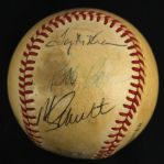 1978 Mike Schmidt Tug McGraw Bob Boone Philadelphia Phillies Signed ONL Feeney Game Used Baseball (MEARS LOA/JSA)