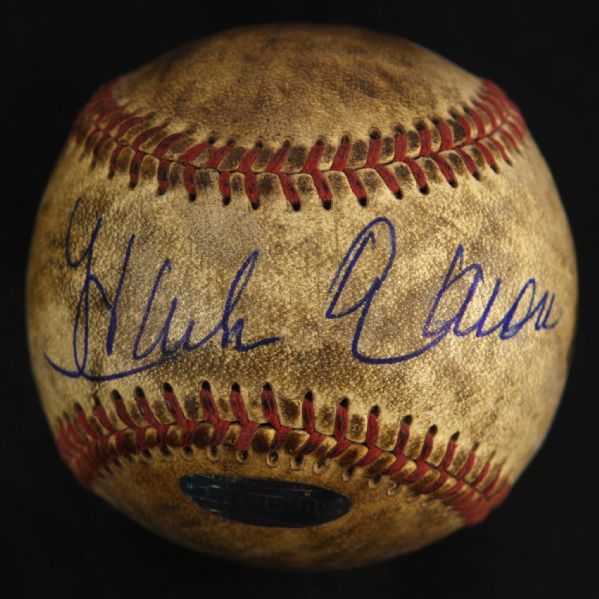 1954-65 circa Hank Aaron Milwaukee Braves Game Used Single Signed Baseball Obtained From a Game At Milwaukee County Stadium (JSA/Steiner Hologram)