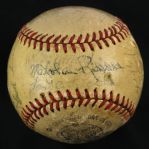 1950 Ralph Kiner Pittsburgh Pirates Signed ONL Frick Game Used Baseball (MEARS LOA/JSA)
