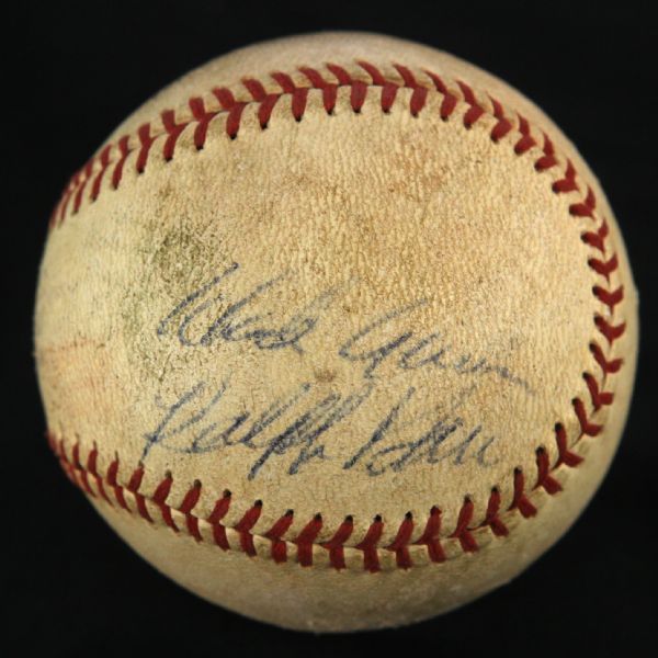1970-72 Hank Aaron Earl Williams Ralph Garr Atlanta Braves Signed ONL Feeney Game Used Baseball (MEARS LOA/JSA)
