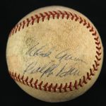 1970-72 Hank Aaron Earl Williams Ralph Garr Atlanta Braves Signed ONL Feeney Game Used Baseball (MEARS LOA/JSA)