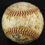 1956 (September 22-23) Baltimore Orioles Signed OAL Harridge Game Used Baseball w/ 24 Signatures Including George Kell, Brooks Robinson & More (MEARS LOA/JSA)