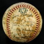 1956 (September 22-23) Baltimore Orioles Signed OAL Harridge Game Used Baseball w/ 24 Signatures Including George Kell, Brooks Robinson & More (MEARS LOA/JSA)