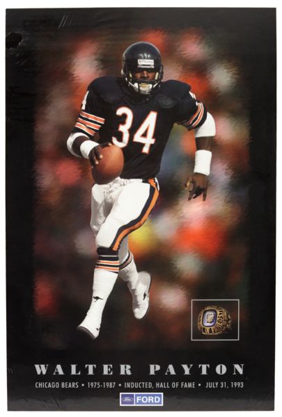 1993 Walter Payton Chicago Bears 16" x 24" Hall of Fame Poster 
