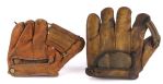 1920's-50's Mel Ott Ransom Jackson Player Endorsed Store Model Fielder's Mitt Collection - Lot of 2