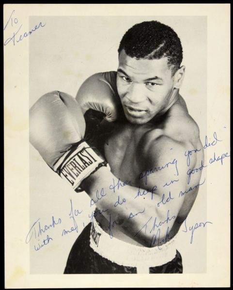 1980s Mike Tyson World Heavyweight Champion Secretarial Signed & Inscribed 8" x 10" Photo (MEARS LOA)