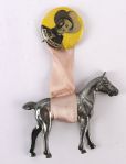 1930s circa Roy Rogers 1.25" Pinback Button w/ Horse Charm