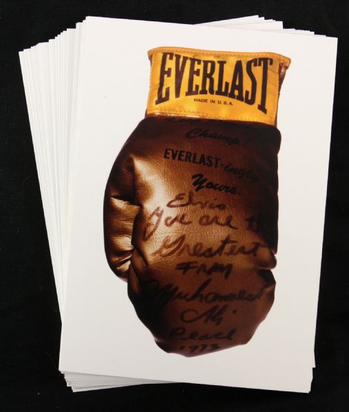 1991 Muhammad Ali Signed Boxing Glove to Elvis Presley 4" x 6" Postcard - Lot of 26