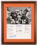 1950s New York Giants Multi Signed 13" x 16" Framed Display w/ 25 Signatures Including Willie Mays, Leo Durocher & More (JSA)