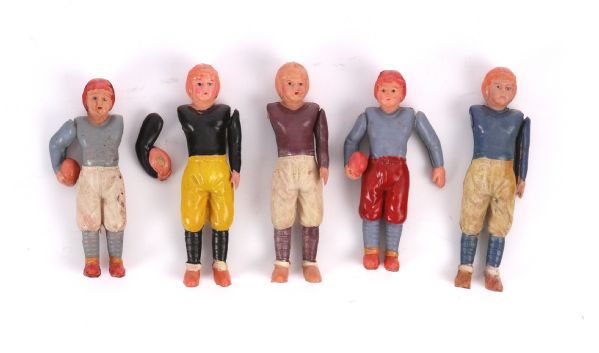 1940s Celluloid Football Charm 5" Figurines (Lot of 5)
