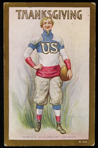 1907-15 Divided Back US Thanksgiving Football Postcard
