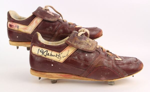 1990 John Kruk Philadelphia Phillies Signed Game Worn Cleats (MEARS LOA/JSA)