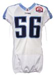 2009 Colin Allred Tennessee Titans Game Worn Road Jersey w/ AFL 50th Anniversary Patch (MEARS LOA)