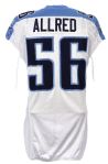 2009 Colin Allred Tennessee Titans Game Worn Road Jersey w/ AFL 50th Anniversary Patch (MEARS LOA)