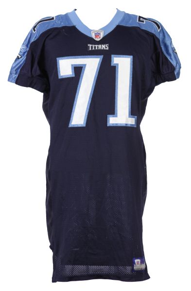 2003 Fred Miller Tennessee Titans Game Worn Home Jersey (MEARS LOA)