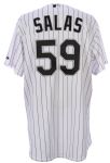 2011 Mark Salas Chicago White Sox Signed Game Worn Home Jersey (MEARS LOA/JSA)