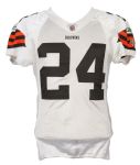 2008 Eric Wright Cleveland Browns Game Worn Road Jersey (MEARS LOA)