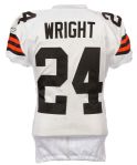 2008 Eric Wright Cleveland Browns Game Worn Road Jersey (MEARS LOA)
