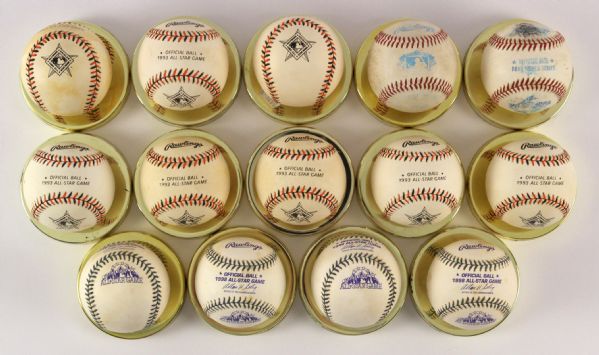 1990s World Series All Star Game Spring Training Official Baseball Collection - Lot of 14