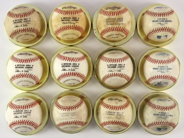 1981-2000s Game Used Official National & Major League Baseball Collection - Lot of 12 (MEARS LOA)