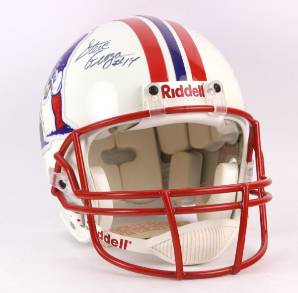 1975-90 Steve Grogan New England Patriots Signed Full Size Riddell Helmet (JSA)