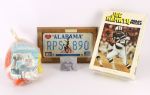 1950s-80s Football Memorabilia Collection - Lot of 4 w/ Bo Jackson Signed License Plate, Unitas Points on Passing, Namath Jigsaw & More (JSA)