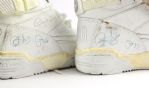 1980's-90's Basketball Memorabilia Collection - Lot of 5 w/ Patrick Ewing Signed Shoes, Sherm Douglas Signed Game Used Sneakers, Celtics/Hawks Team Signed Balls & More (MEARS LOA/JSA)