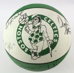 1980's-90's Basketball Memorabilia Collection - Lot of 5 w/ Patrick Ewing Signed Shoes, Sherm Douglas Signed Game Used Sneakers, Celtics/Hawks Team Signed Balls & More (MEARS LOA/JSA)