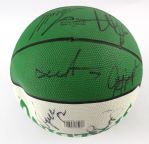 1980's-90's Basketball Memorabilia Collection - Lot of 5 w/ Patrick Ewing Signed Shoes, Sherm Douglas Signed Game Used Sneakers, Celtics/Hawks Team Signed Balls & More (MEARS LOA/JSA)