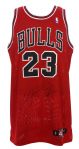1997-98 Michael Jordan Chicago Bulls Signed Game Worn Road Uniform (MEARS LOA/JSA)
