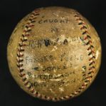 1925 (October 13) Sam Rice Washington Senators Game Used ONL Heydler World Series Game 6 Foul Ball (MEARS LOA)