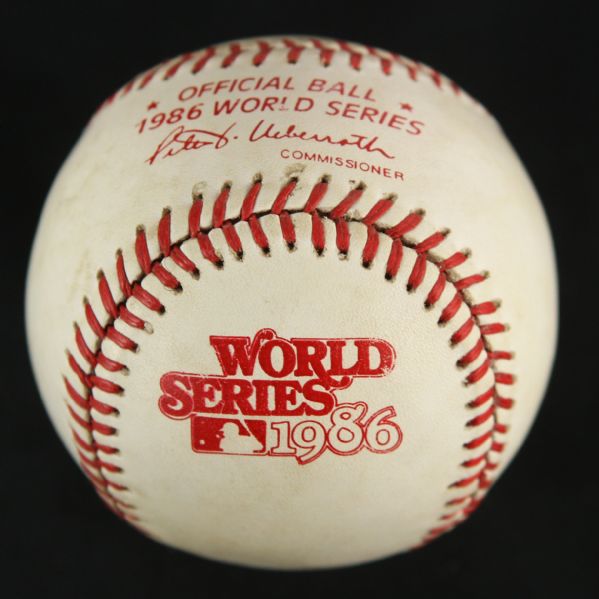 1986 New York Mets Boston Red Sox Worlds Series Game Used Uberroth Baseball (MEARS LOA)