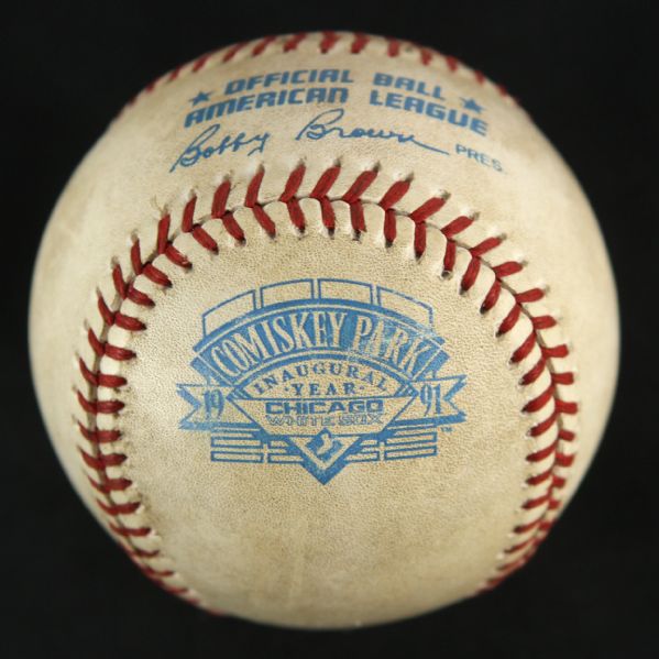 1991 Chicago White Sox Comiskey Park Inaugural Season Game Used OAL Brown Baseball (MEARS LOA)