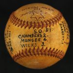 1950 (September 10) Ted Wilks St. Louis Cardinals ONL Frick Game Used Victory Baseball (MEARS LOA)