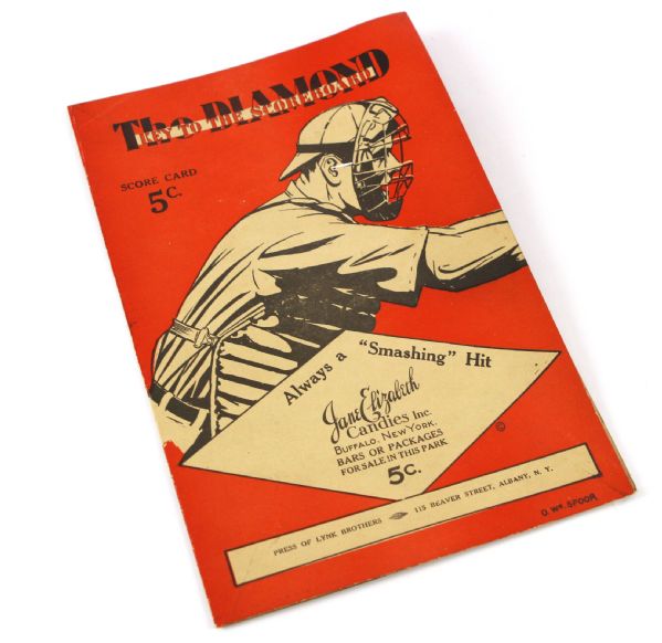 1930s Exhibition Game The Diamond New York Yankees vs. Albany Scorecard