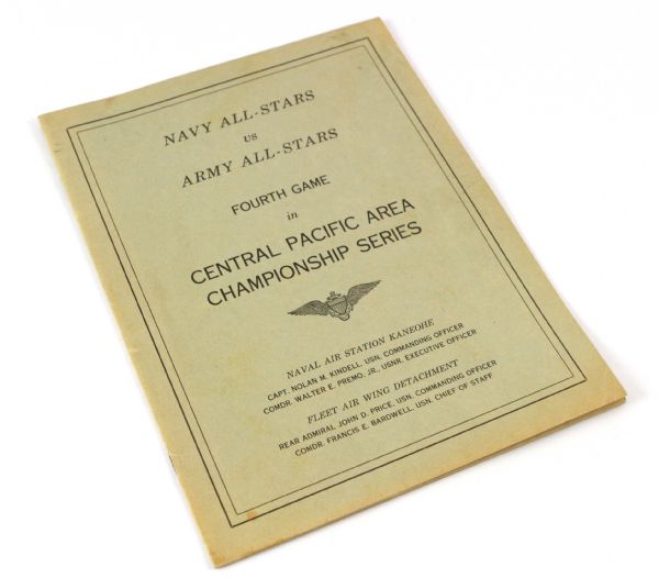 1941-45 circa WW2 Navy All Stars vs. Army All Stars Baseball Exhibition Game Program w/ Joe DiMaggio