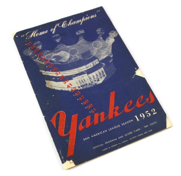 1952 New York Yankees Partial Signed Scorecard w/ Casey Stengel (JSA Full Letter)
