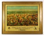 1952 circa Custers Last Stand 39" x 49" Framed Budweiser Lithograph