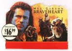1995 Braveheart 18" x 26" Counter Top Blockbuster Standee Display